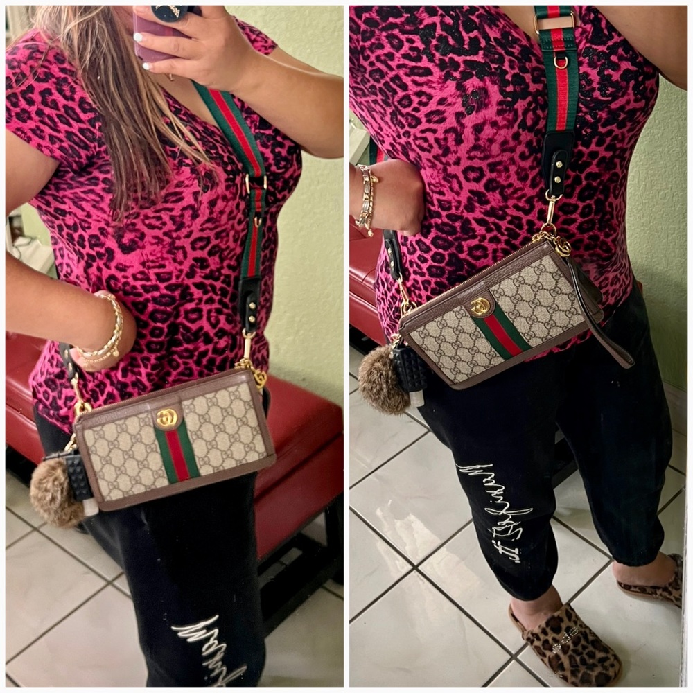 ❌👑✅PRICE FIRM✅AUTHENTIC Gucci GG Supreme Ophidia Wristlet - Picture 17 of 17